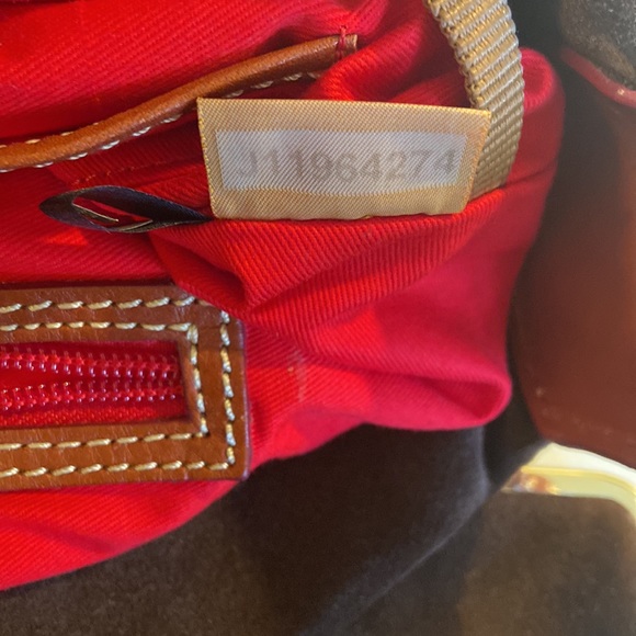 Dooney & Bourke brown suede & chestnut leather shoulder bag w/ wallet & key fob - Picture 9 of 16